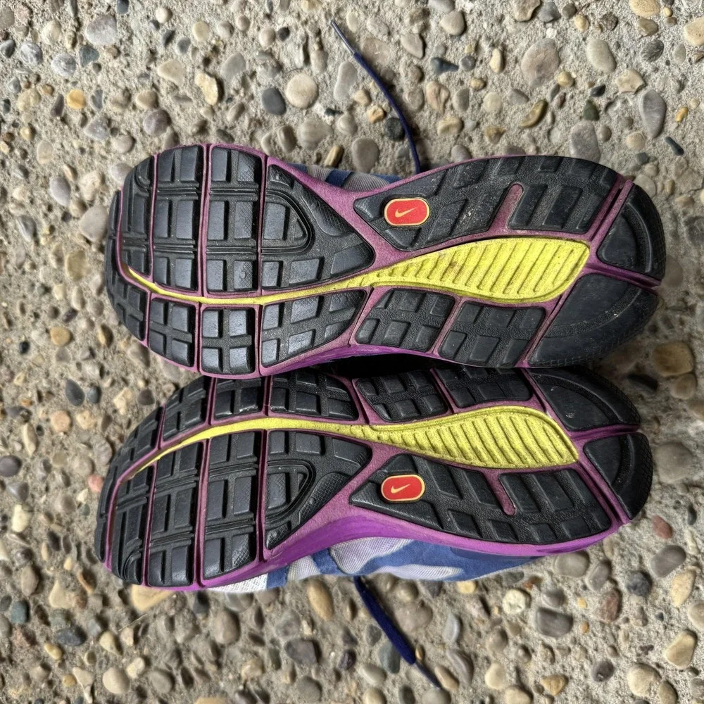 Nike Lunarglide 3 Running Shoes Youth Size 5‎ Y Purple Navy White Lunarlon Nike+